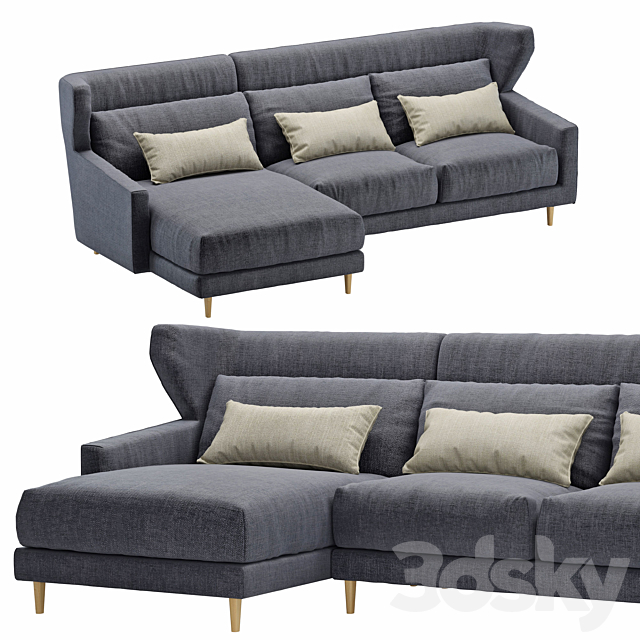 Sofa corner folk 3DSMax File - thumbnail 1