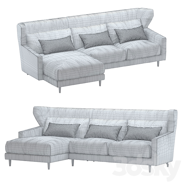 Sofa corner folk 3DSMax File - thumbnail 3