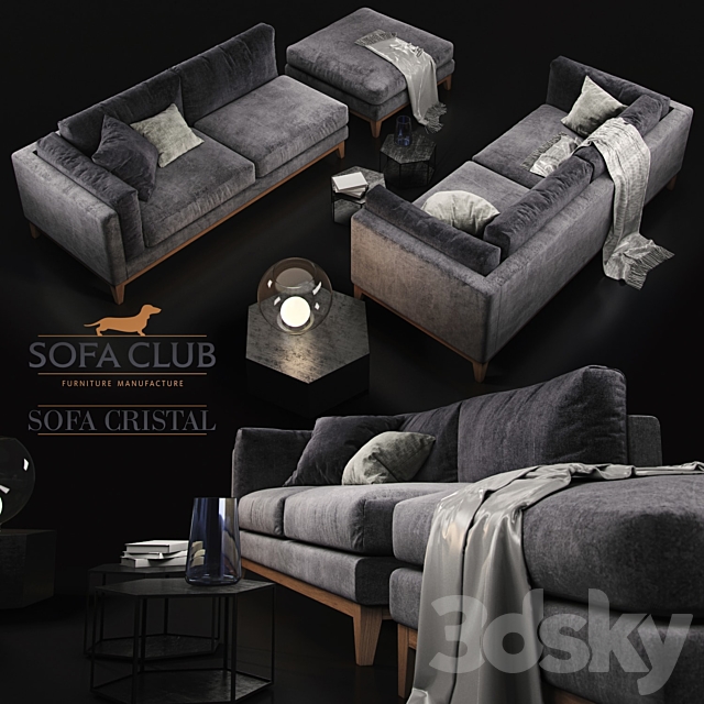 Sofa Cristal Sofa Club modular 3DSMax File - thumbnail 1