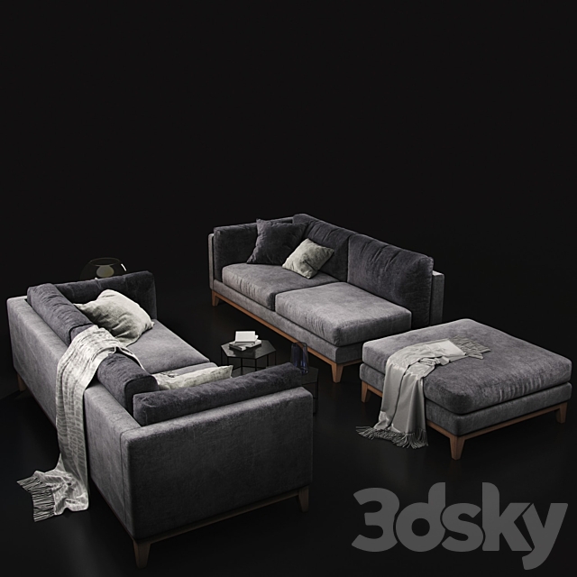 Sofa Cristal Sofa Club modular 3DSMax File - thumbnail 2