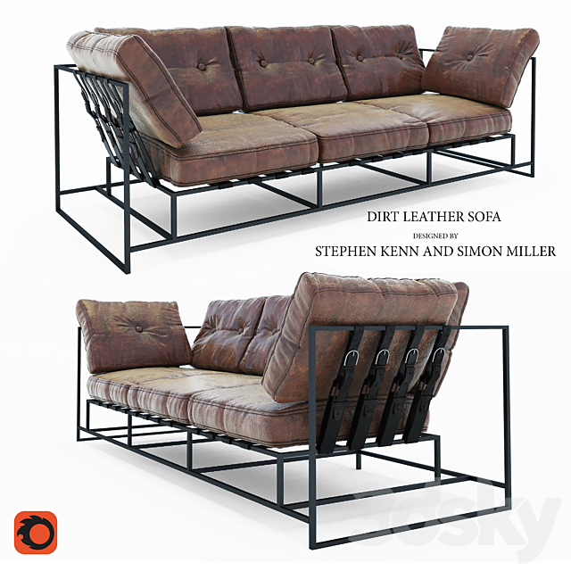 Sofa Dirt Leather Sofa 3DSMax File - thumbnail 1