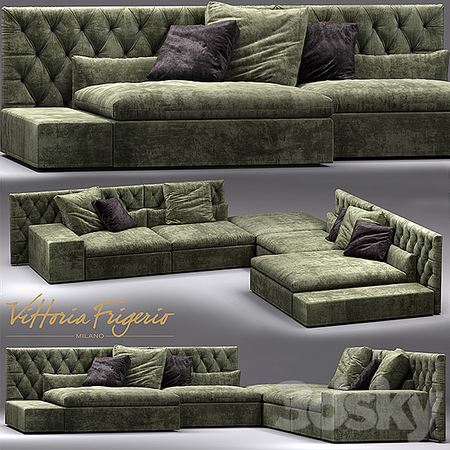 Sofa Dominio capitonne Frigerio Salotti 3DSMax File - thumbnail 1