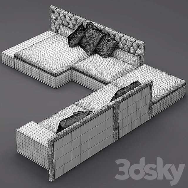 Sofa Dominio capitonne Frigerio Salotti 3DSMax File - thumbnail 3