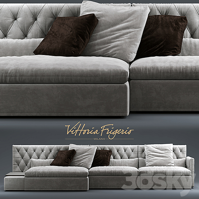 Sofa Dominio capitonne Frigerio Salotti 3DSMax File - thumbnail 2