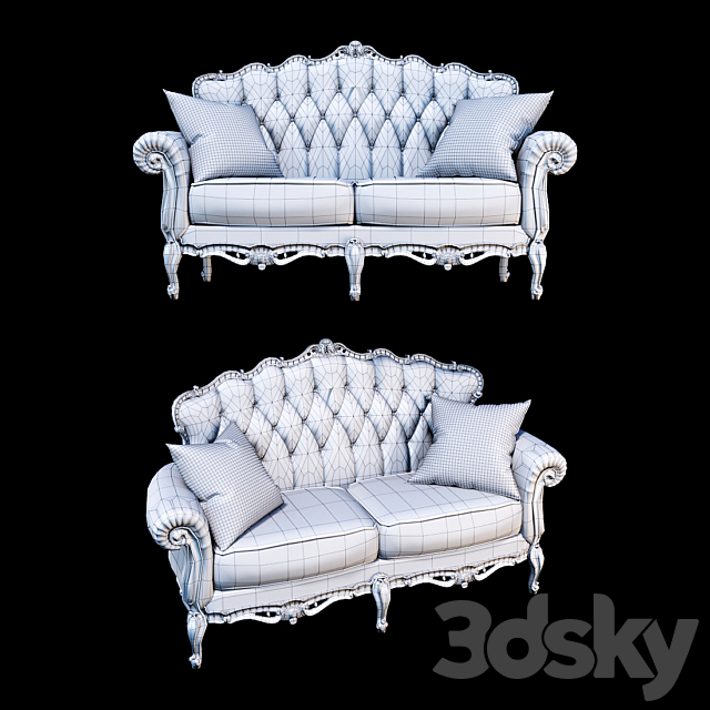 Sofa Double Angelo Cappellini AUSTEN 3DS Max Model - thumbnail 3