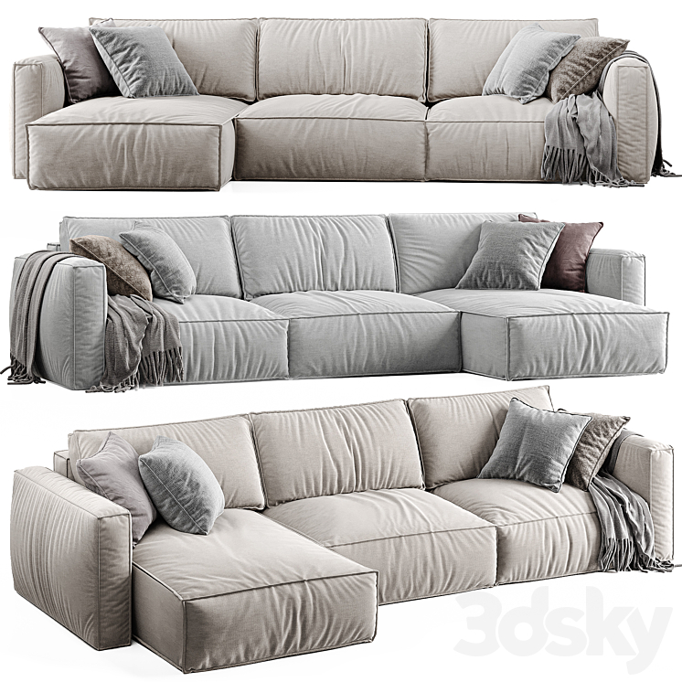 Sofa Ebi -2 corner | Corner Loft sofa 3DS Max Model - thumbnail 1