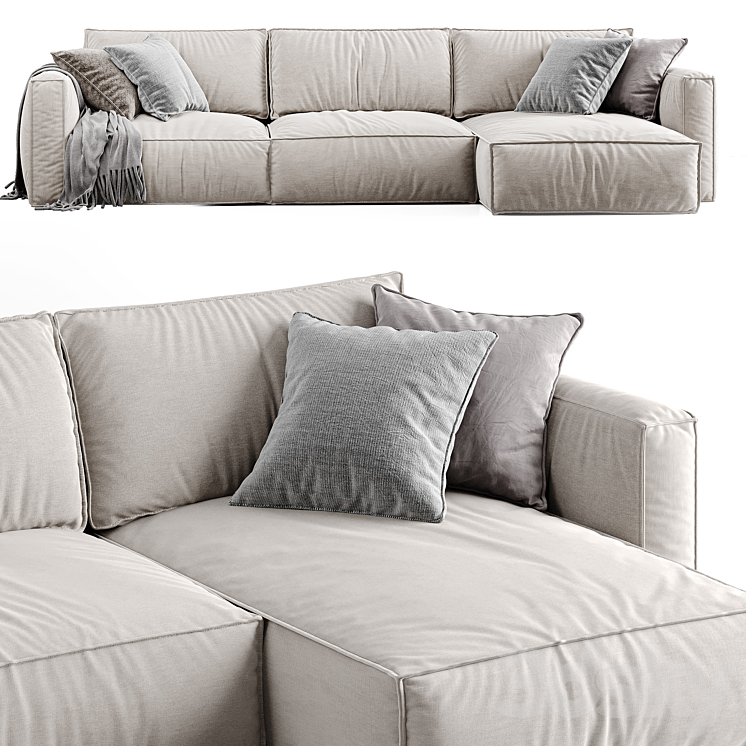 Sofa Ebi -2 corner | Corner Loft sofa 3DS Max Model - thumbnail 2