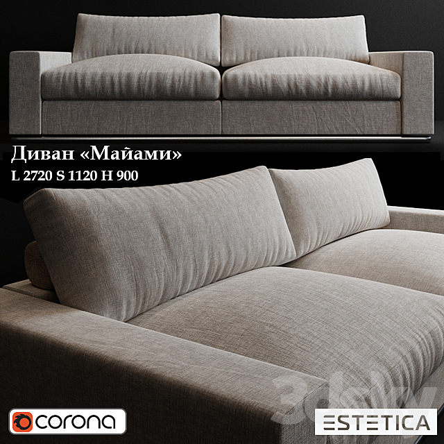 Sofa Estetica Miami 3DSMax File - thumbnail 1