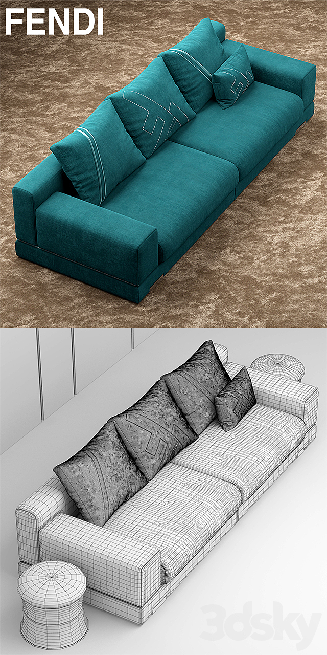 Sofa Fendi Casa Madison 3DSMax File - thumbnail 3