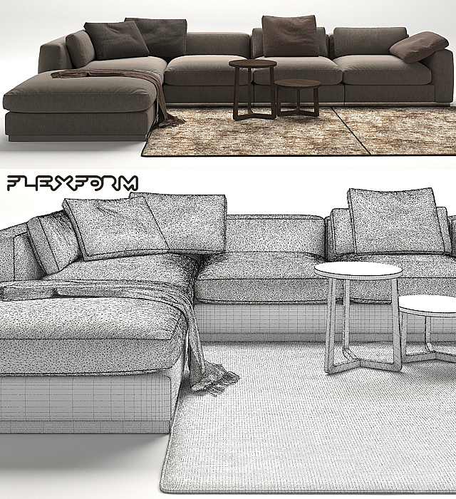 Sofa Flexform Beauty 3DSMax File - thumbnail 3