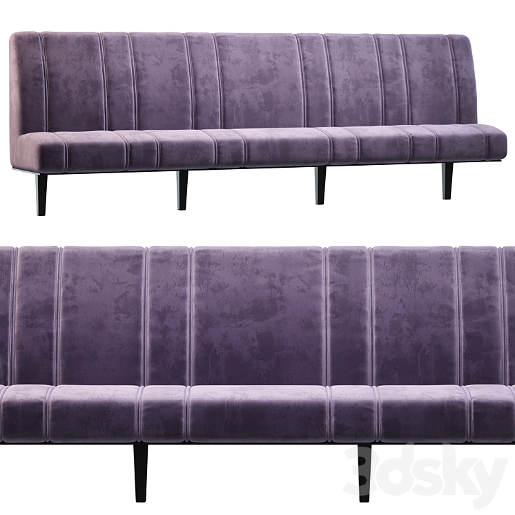 Sofa for restaurant cafe bar 3DS Max Model - thumbnail 2