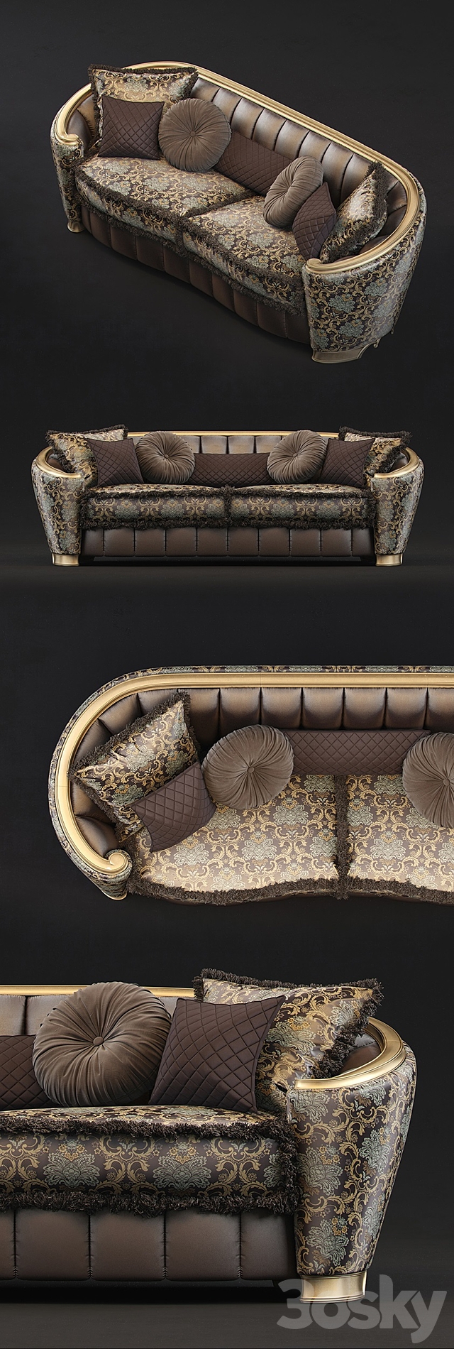 Sofa GoldConfort Divano 4 posti 4 seater fofa 3DSMax File - thumbnail 2