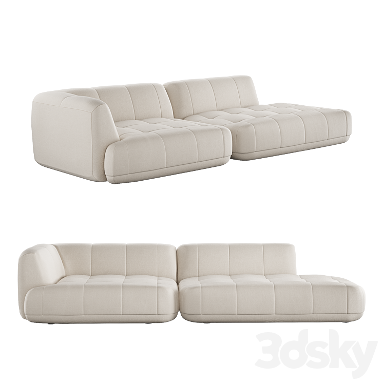 Sofa HAY QUILTON ONE-ARM 3DS Max Model - thumbnail 3