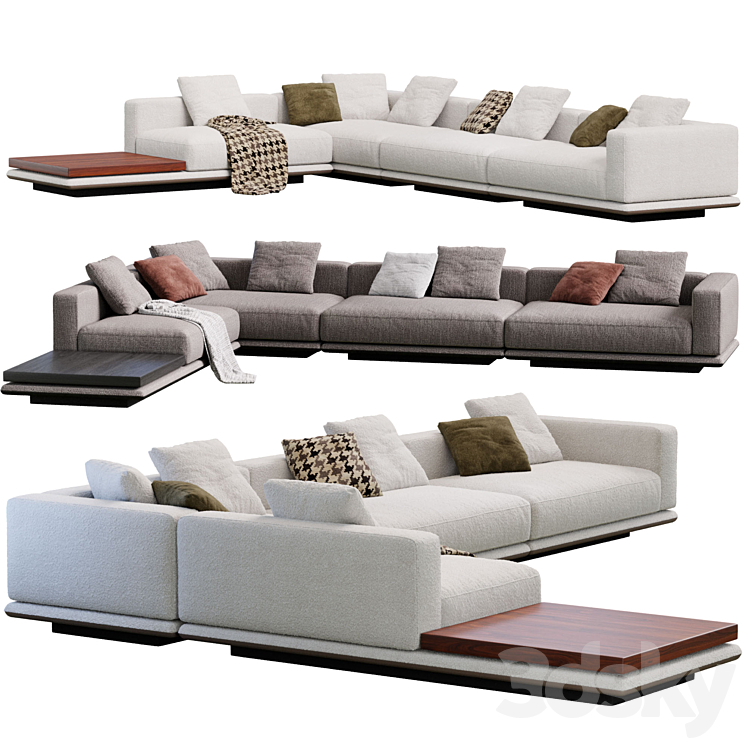 Sofa Horizonte By Minotti 3DS Max Model - thumbnail 1