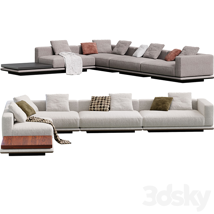 Sofa Horizonte By Minotti 3DS Max Model - thumbnail 2