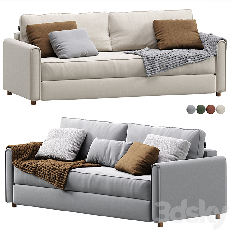 Sofa Lille Velvet Light by Divan.ru \/ Sofa Lille 3DS Max Model - thumbnail 1