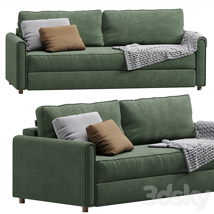 Sofa Lille Velvet Light by Divan.ru \/ Sofa Lille 3DS Max Model - thumbnail 2