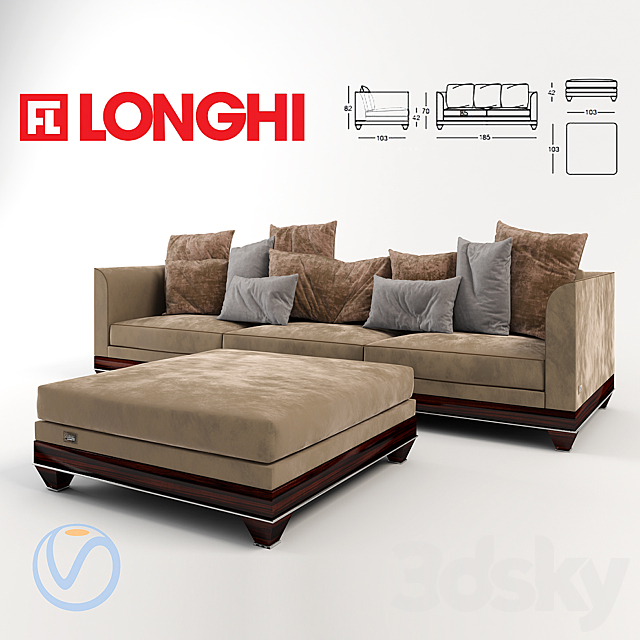 Sofa Longhi Chopin 3DSMax File - thumbnail 1