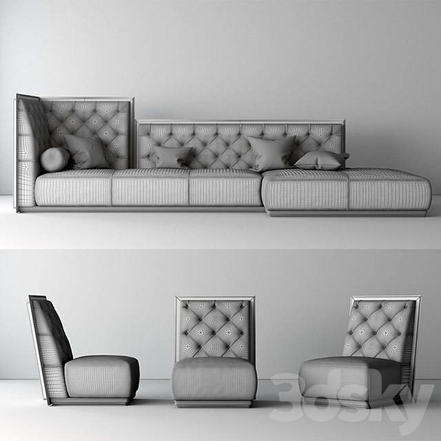 Sofa Longhi Napoleon 3DSMax File - thumbnail 3