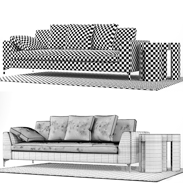 Sofa Meridiani LOUIS UP Sofa 3ds Max - thumbnail 3