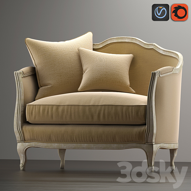 SOFA MINI ONDINE SALON BENCH 3DSMax File - thumbnail 1