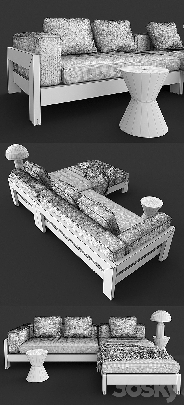 Sofa Minotti ALISON IROKO 3DSMax File - thumbnail 3