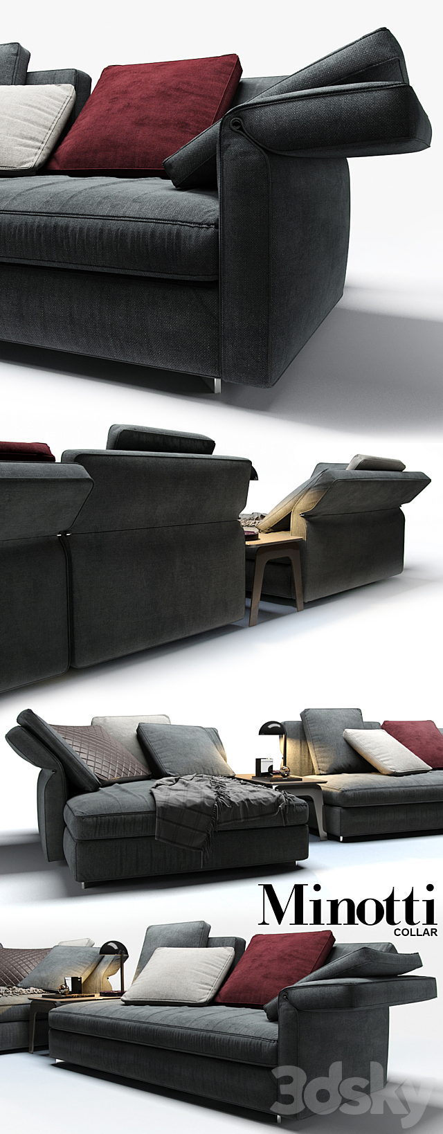 Sofa Minotti Collar 3DSMax File - thumbnail 2