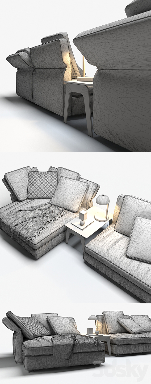 Sofa Minotti Collar 3DSMax File - thumbnail 3