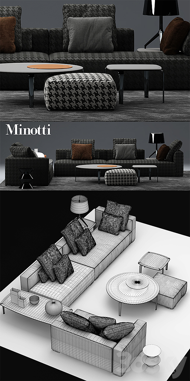 Sofa minotti donovan 3DSMax File - thumbnail 3