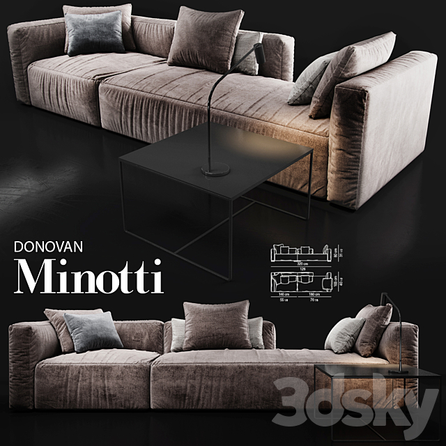 Sofa Minotti DONOVAN 3DSMax File - thumbnail 1