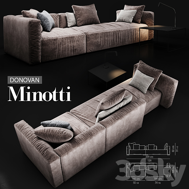 Sofa Minotti DONOVAN 3DSMax File - thumbnail 2