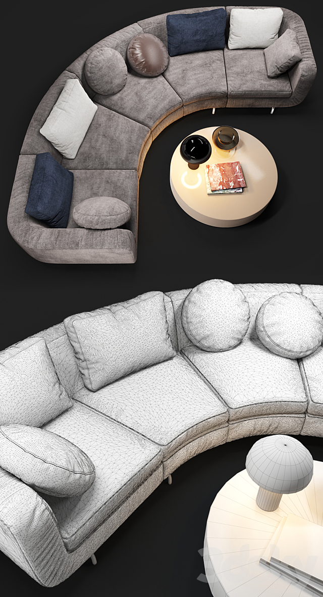 Sofa Minotti Dubuffet 3DSMax File - thumbnail 3