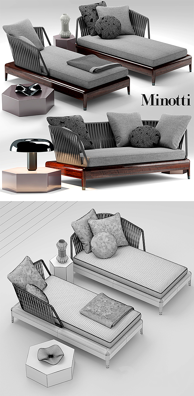 Sofa minotti indiana 3DSMax File - thumbnail 3