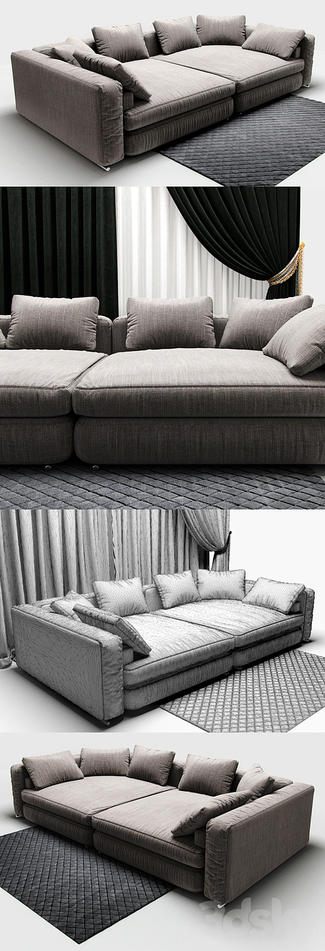 Sofa Minotti Jagger 3DSMax File - thumbnail 2