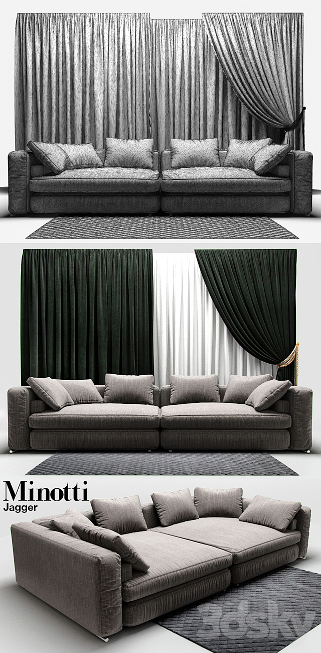 Sofa Minotti Jagger 3DSMax File - thumbnail 3