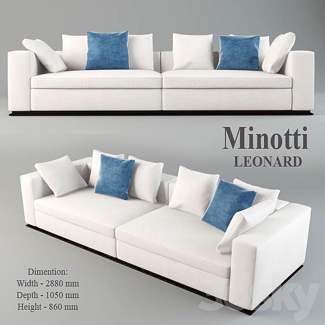 Sofa Minotti Leonard 3DSMax File - thumbnail 1