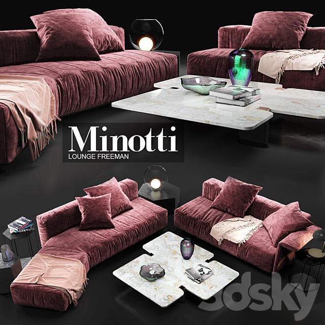 Sofa Minotti Lounge Freeman 3DSMax File - thumbnail 1