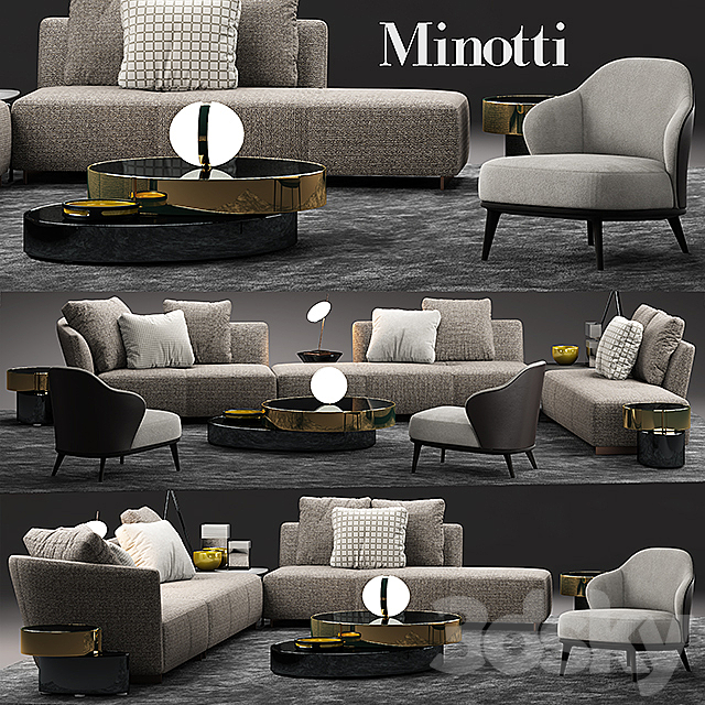 Sofa minotti lounge seymour 3DSMax File - thumbnail 1