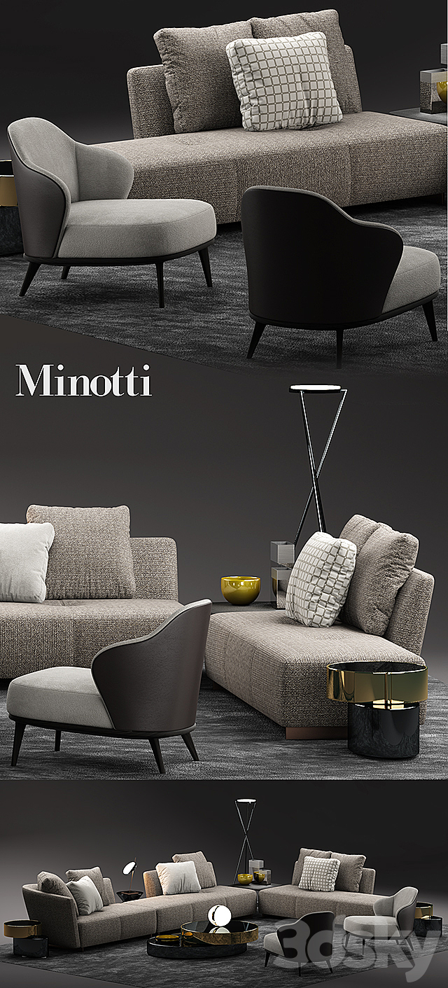 Sofa minotti lounge seymour 3DSMax File - thumbnail 2