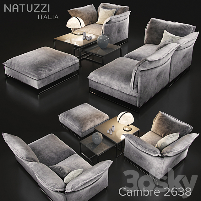 Sofa natuzzi cambre 2638 3DSMax File - thumbnail 1