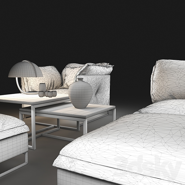 Sofa natuzzi cambre 2638 3DSMax File - thumbnail 3