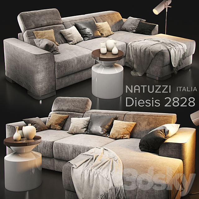 Sofa natuzzi diesis 2828 3DSMax File - thumbnail 1