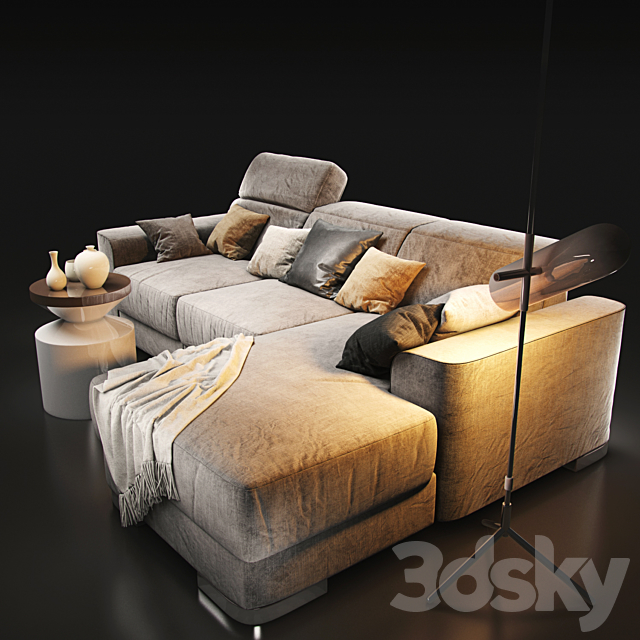 Sofa natuzzi diesis 2828 3DSMax File - thumbnail 2