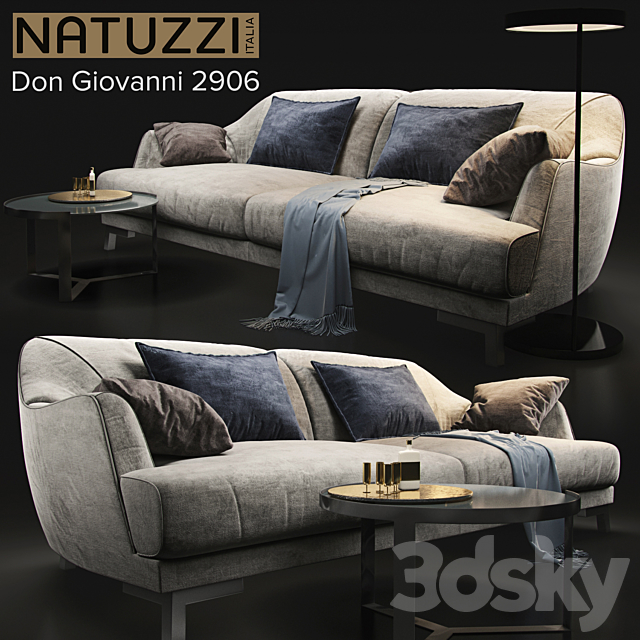 Sofa natuzzi Don Giovanni 2906 3DSMax File - thumbnail 1