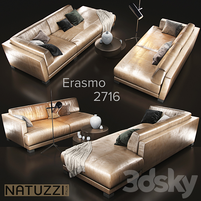 Sofa natuzzi Erasmo 2716 3DSMax File - thumbnail 1