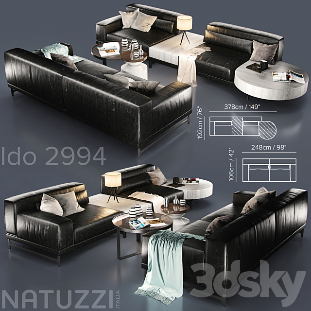 Sofa Natuzzi Ido 3DSMax File - thumbnail 1