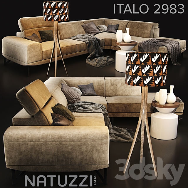 Sofa Natuzzi Italo 2983 3DSMax File - thumbnail 1