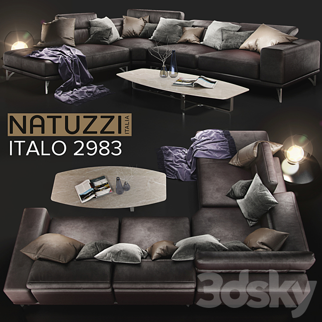 Sofa NATUZZI Italo 2983 3DSMax File - thumbnail 1