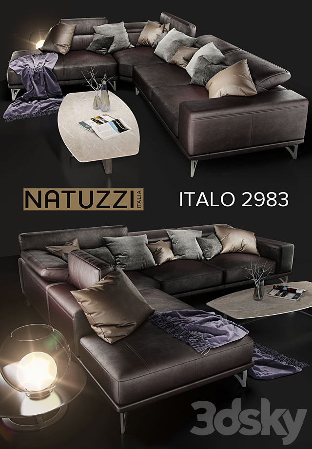 Sofa NATUZZI Italo 2983 3DSMax File - thumbnail 2