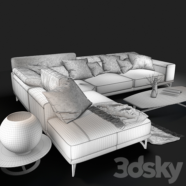 Sofa NATUZZI Italo 2983 3DSMax File - thumbnail 3